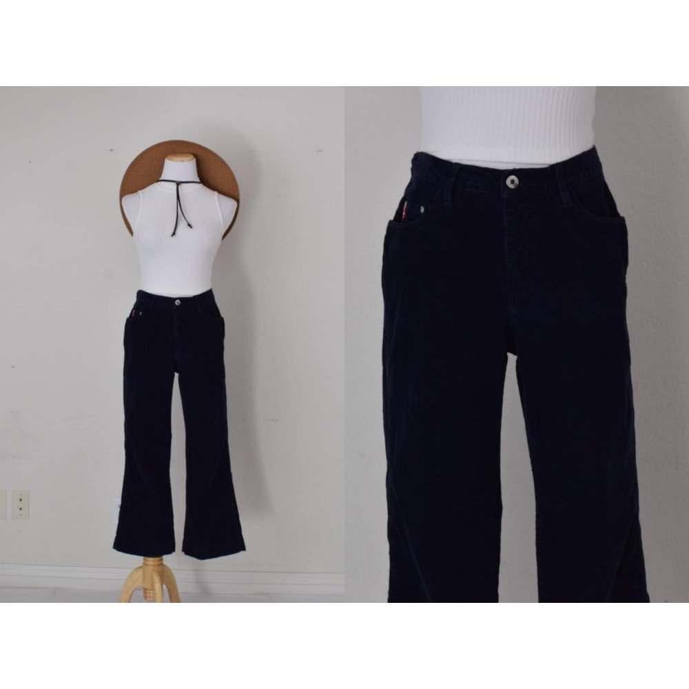 Vintage 90s Navy C'est Toi Corduroy Straight‎ Leg Pants size 15 | 32 waist